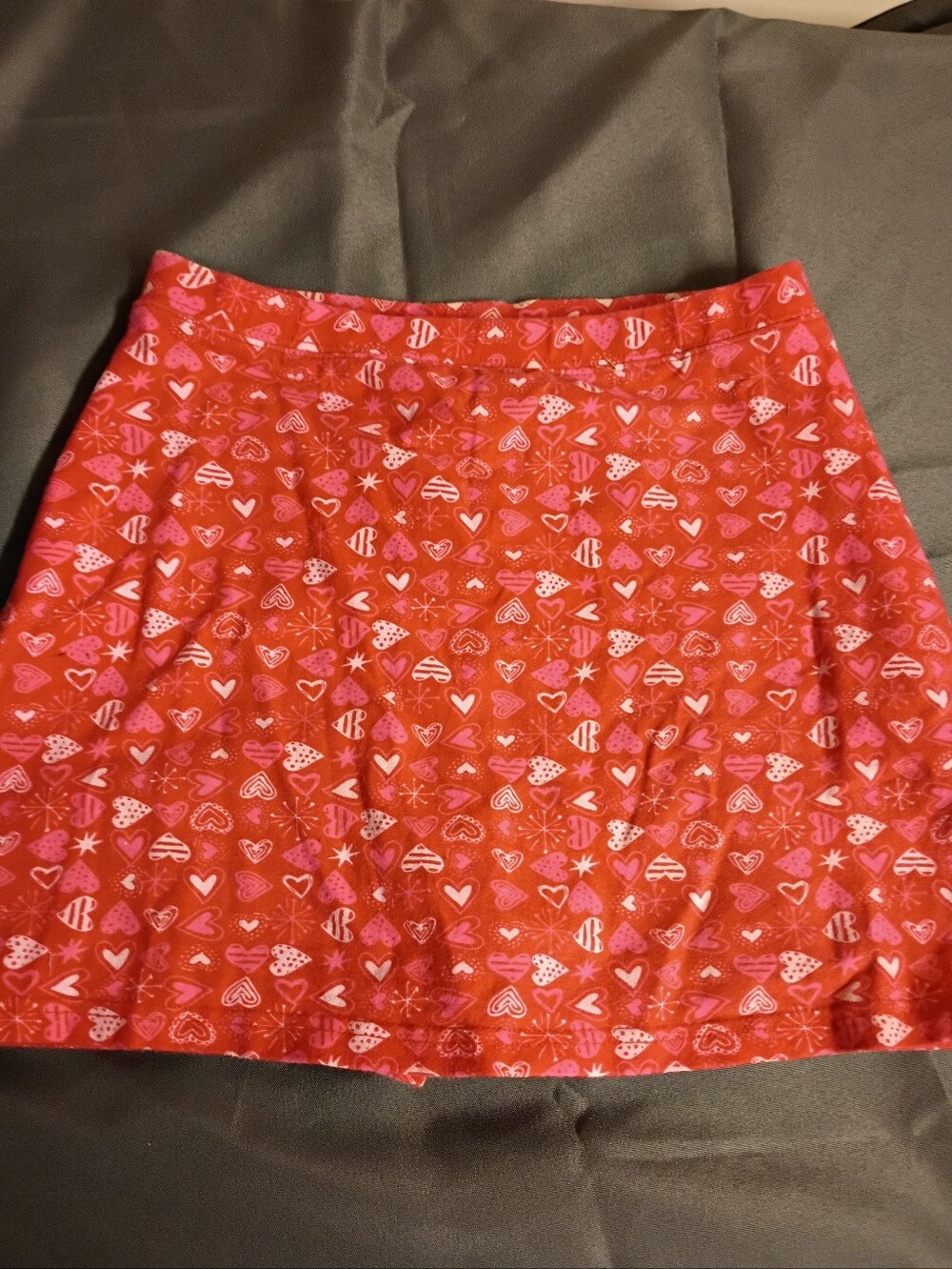 Love Red Skort with Pink and White Heart Pattern